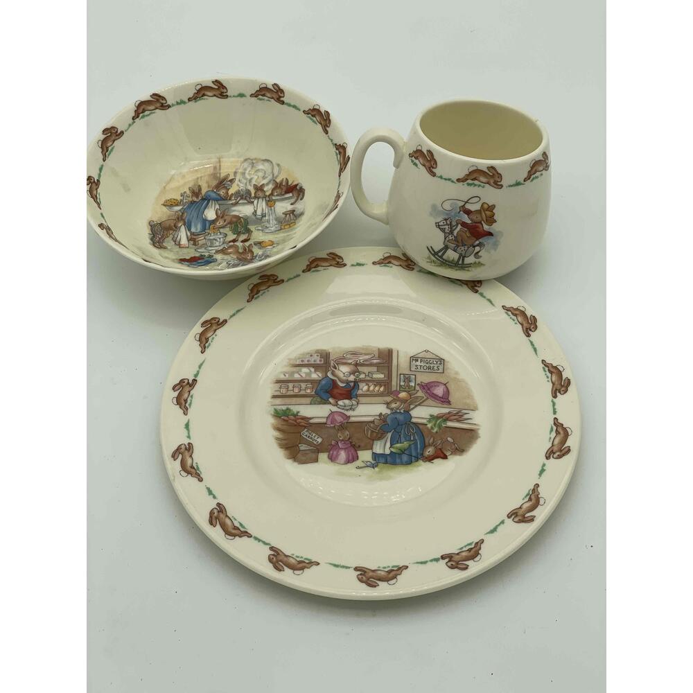 Ronald Daulton Bunnykins Plate Bowl Mug Peter Rabbit‎ Children's Vintage  Set